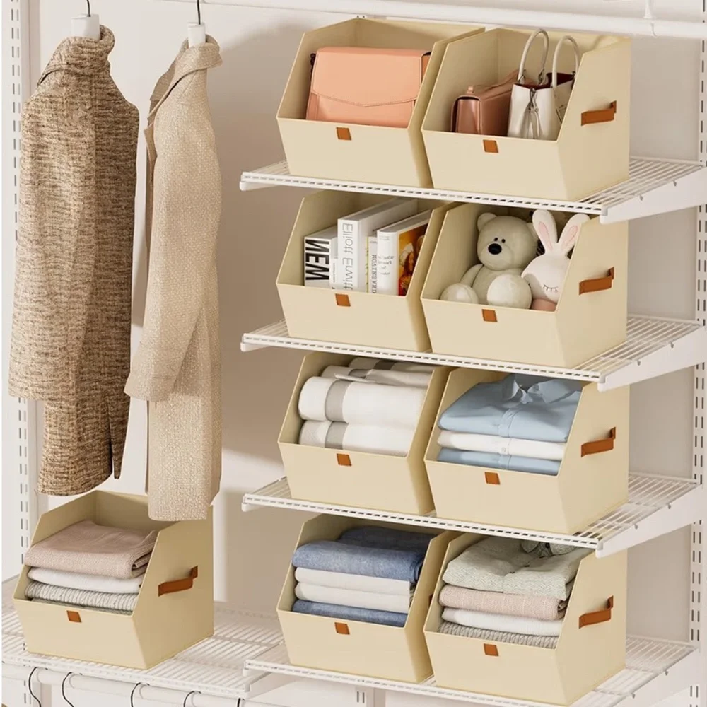 Fabric Closet Storage Cubes - 6 Pack Square Storage Bins